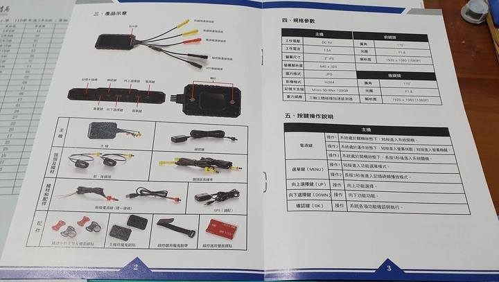 鷹之眼 GPS機車前後雙鏡行車紀錄器TA-B007 開箱
