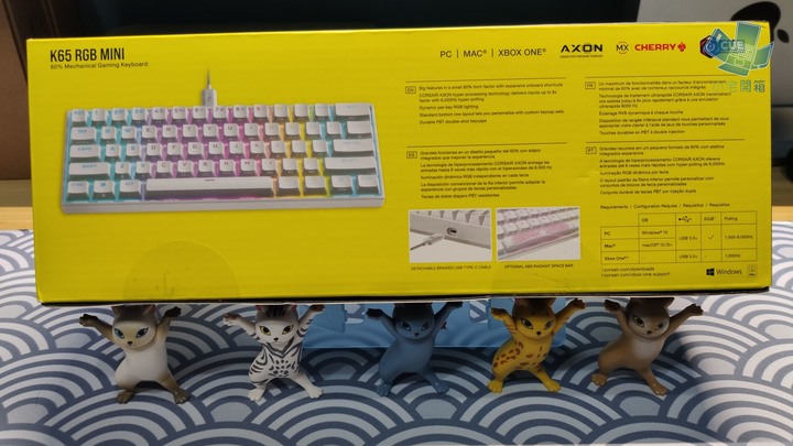 點我看大圖 【小宅開箱】CORSAIR K65 RGB Mini White 簡約帥氣的白色迷你機械鍵盤,質感UpUpUp!