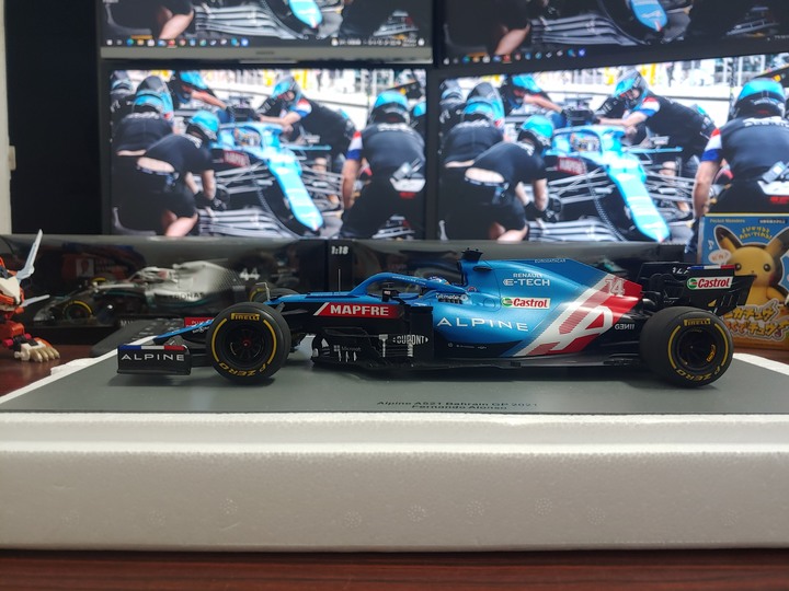 [開箱]1/18 SPARK ALPINE F1  TEAM  A521 FERNANDO ALONSO 2021
