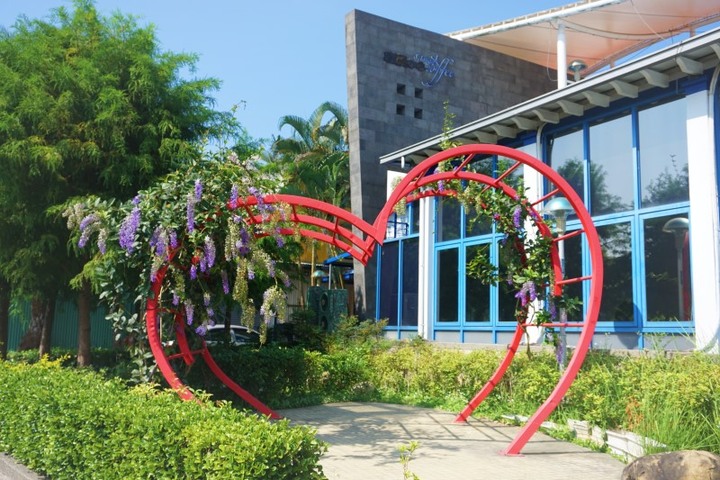 台中網美型新景點!「紫見石岡」紫色花瀑傾泉而下有夠浪漫