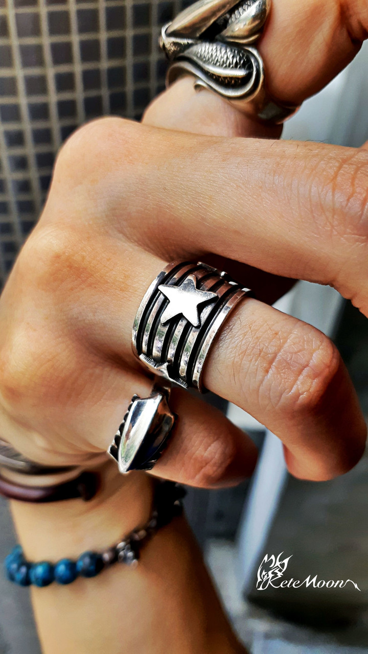 Andy Cadman-Navajo星星打印銀戒