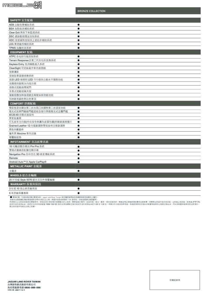 點我看大圖 【國內新訊】Land Rover Range Rover Evoque新年式售價219萬元起,配備調整、新增Bronze Collection版本!
