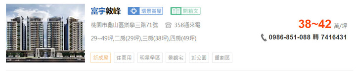 A7建案回顧:富宇系列開價與成交實價分戶看(1)-富宇敦峰