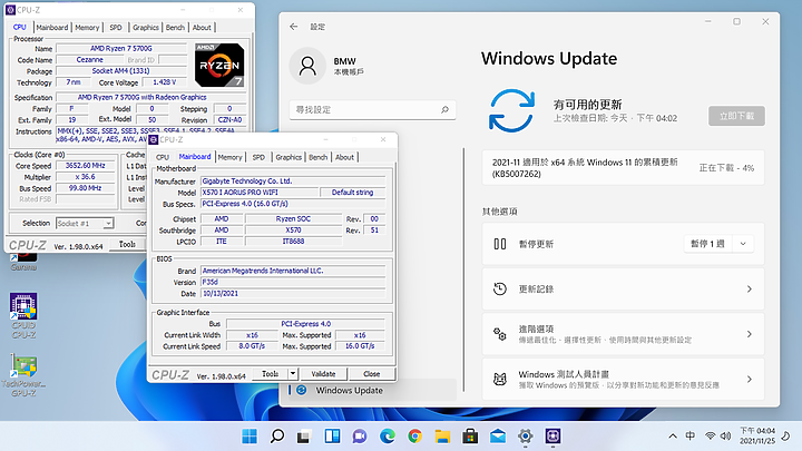 點我看大圖 礦潮下的多顯示輸出方案 AMD 5700G & X570I AORUS PRO WIFI