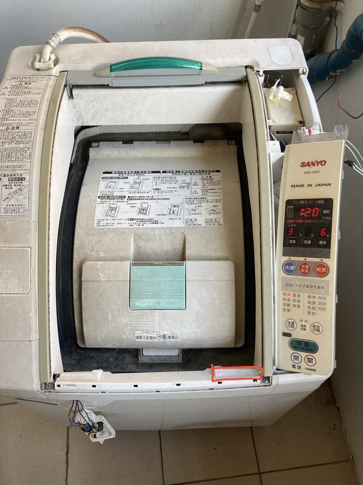 三洋媽媽樂 AWD-1028T,出現U4,我的解決方式