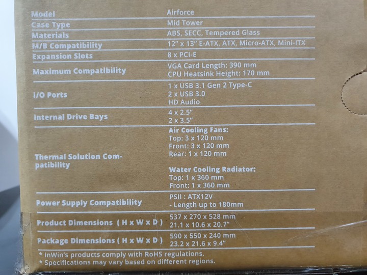 想玩機殼還是被機殼玩，InWin Airforce 魅影黑 組裝式機殼開箱試用