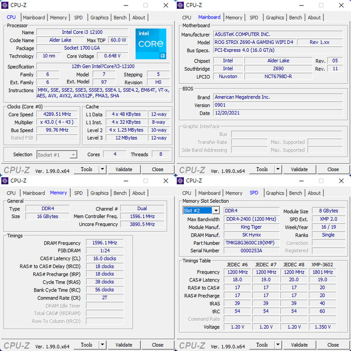 Intel第十二代Alder Lake Core i3-12100簡測