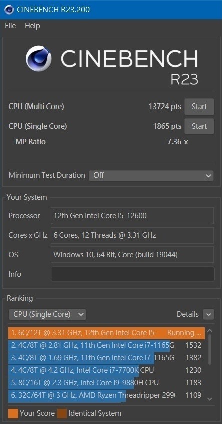 Intel i5-12600(非K)與技嘉B660M GAMING DDR4評測