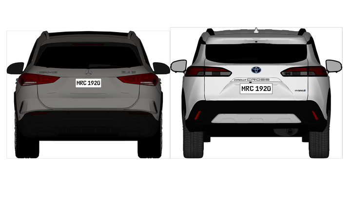 H247 外觀尺寸超級比一比 [VS MB X156, Toyota Corolla Cross, Mazda CX-30]