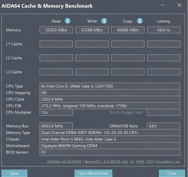 Intel i5-12600(非K)與技嘉B660M GAMING DDR4評測