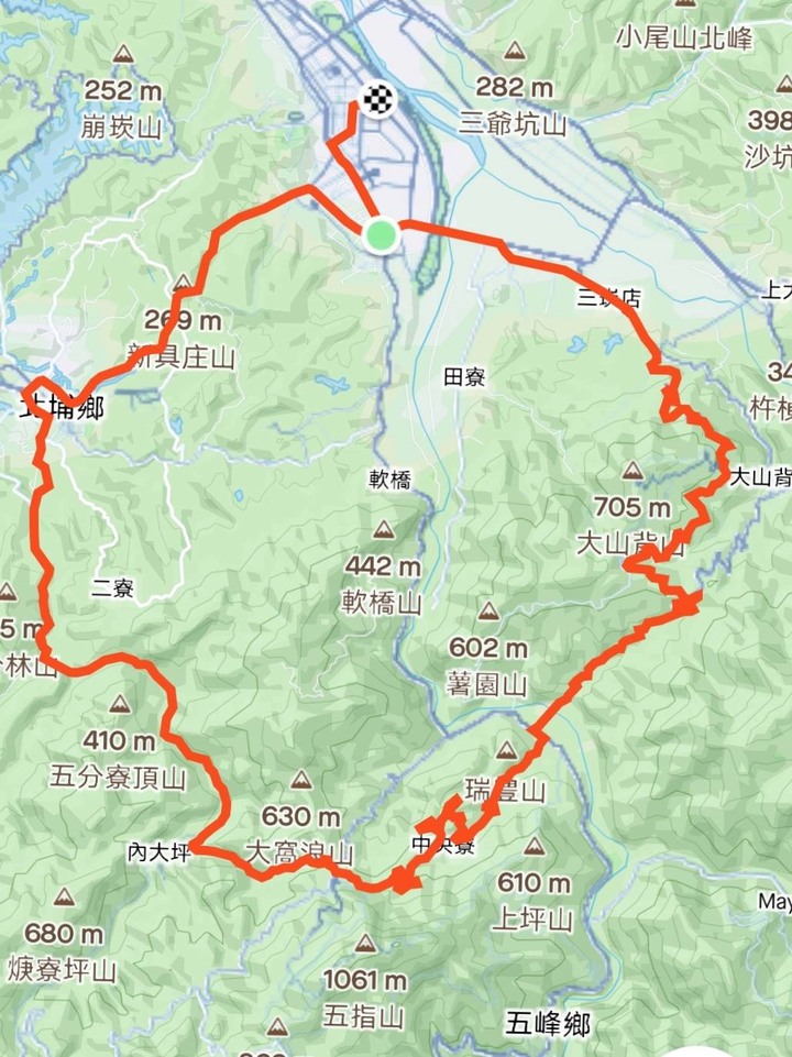 新竹五指山大山背O型休閒騎