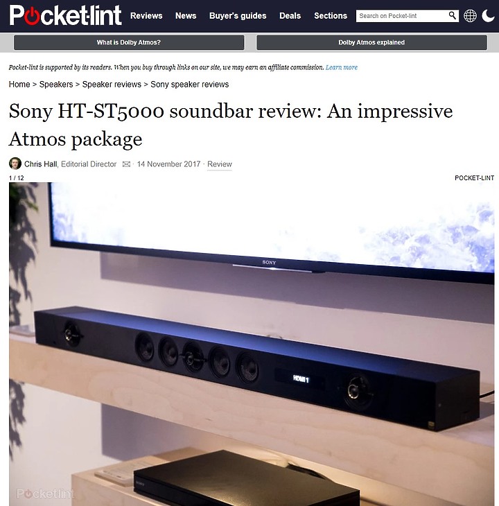 【盲狙雜感】Chris Hall@Pocket-lint SONY HT-ST5000 | 聲霸評論隨選與展望