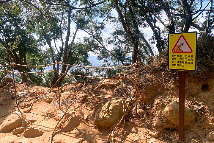 苗栗三義｜火炎山步道｜惡地大峽谷．山風狂烈窄稜陡坡