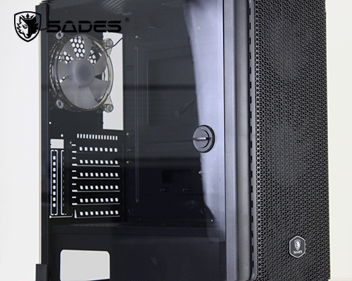 點我看大圖 SADES賽德斯Yu甲魚電競RGB機殼,三顆14公分RGB風扇強力散熱!【新品開箱】