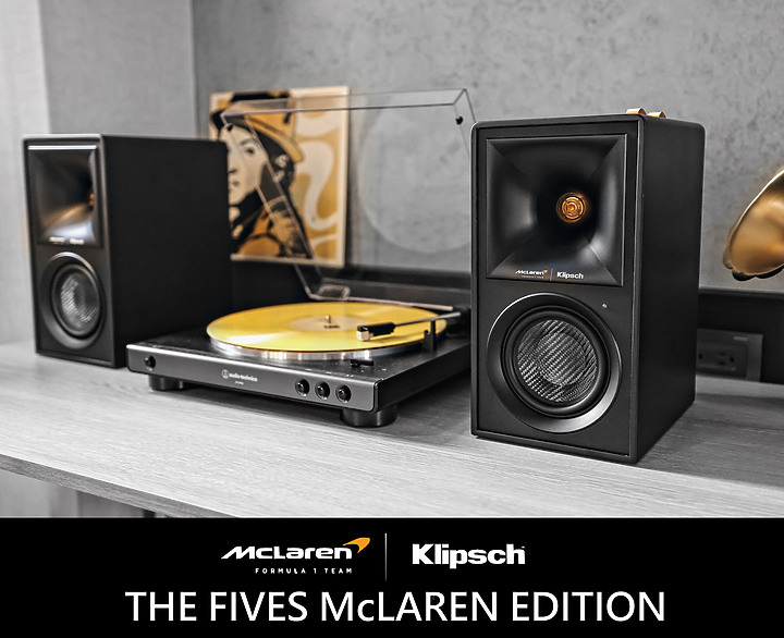 【全台首發、全球首發】Klipsch The Fives McLaren Edition Powered 聯名黑金搭配書架喇叭，簡易開箱