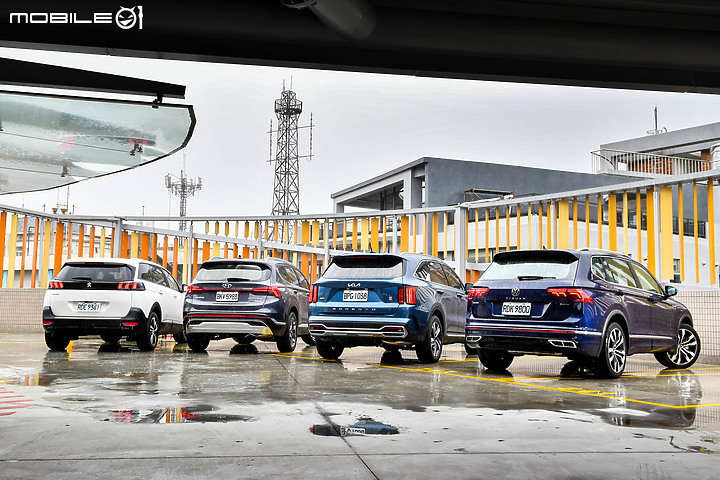 七人座SUV頂上對決 │ VW Tiguan Allspace x Hyundai Santa Fe x Kia Sorento x Peugeot 5008