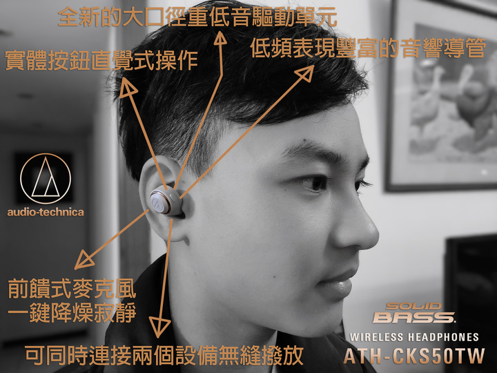 【開箱！】全新重低音大口徑驅動單元 ★ 鐵三角 ATH-CKS50TW 真無線耳機