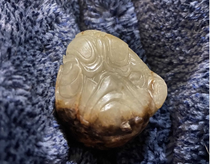 清 乾隆工 和田玉 虎皮籽 隨形鼻煙壺 壽翁 和田玉蘿蔔絲紋 教材