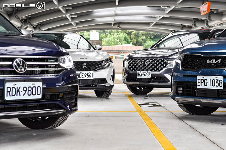 七人座SUV頂上對決 │ VW Tiguan Allspace x Hyundai Santa Fe x Kia Sorento x Peugeot 5008