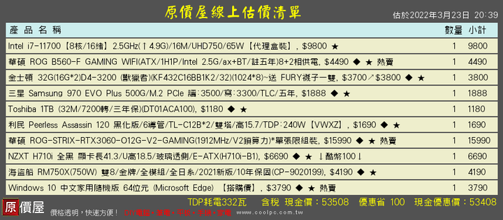 新手自組電腦，菜單健檢