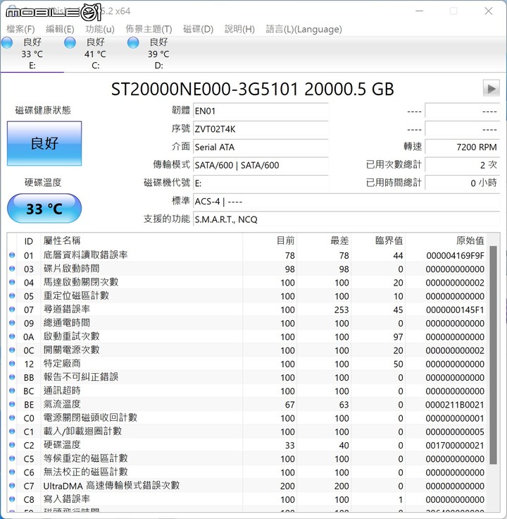 Seagate IronWolf Pro 20TB NAS 硬碟實測 以超大容量與穩定效能提供海量儲存空間