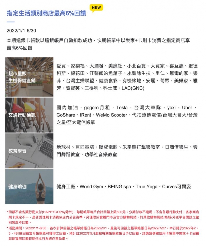 分享 遠東樂家+卡刷卡分析