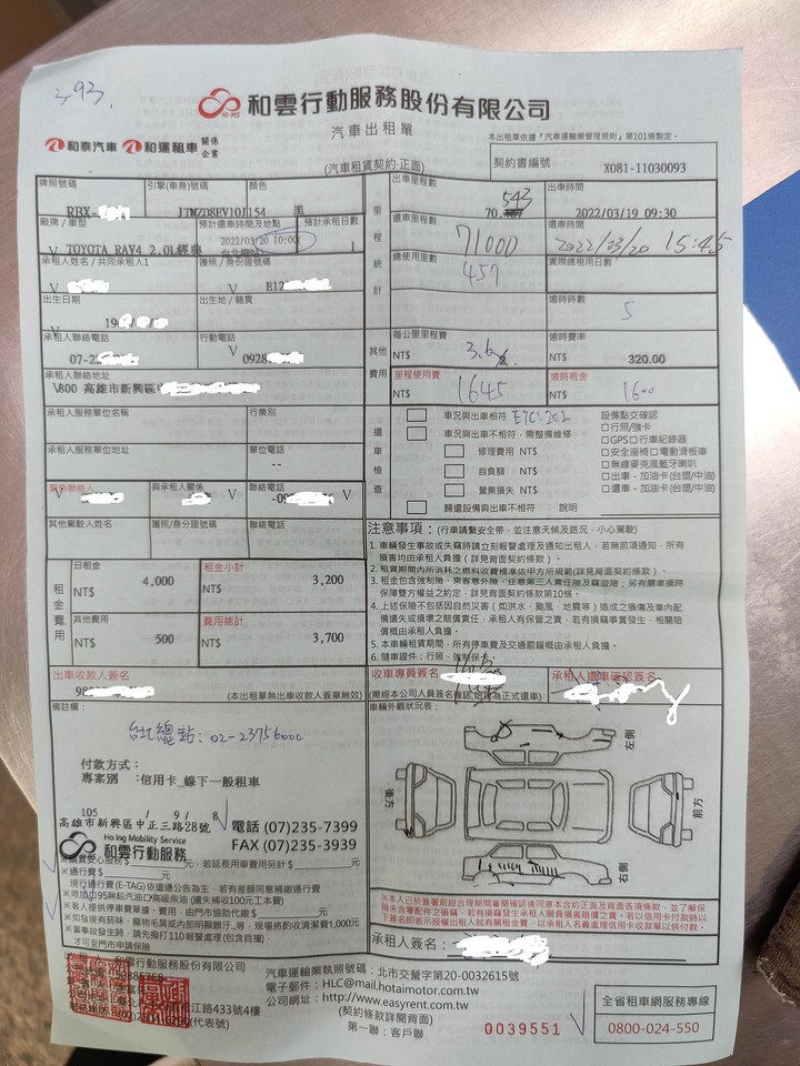 租車車禍賠償問題