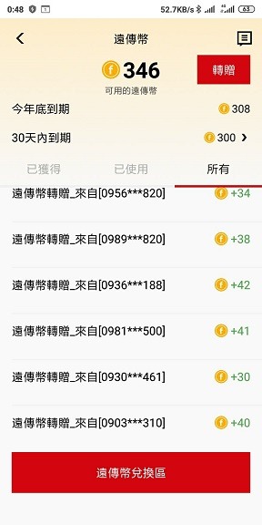 許願成功之貳~遠傳幣可以轉贈囉