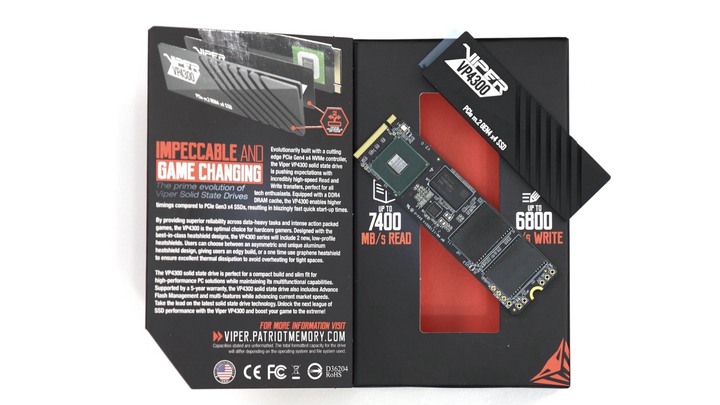 無光害 7400MB/s 極速 PCIe Gen4 x4 SSD，Patriot Viper VP4300 2TB