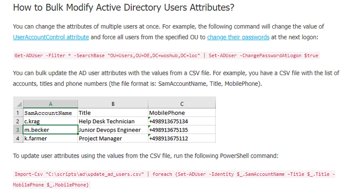 如何使用 powershell import-csv 修改大量使用者資訊