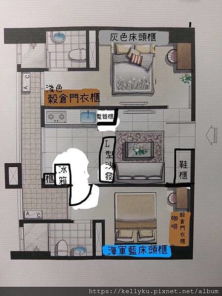 【開箱】輕工業風兩房開箱,40萬內小資預算│紅磚X穀倉門X小兔霓虹燈