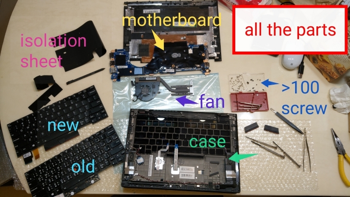 Lenovo X390 Yoga keyboard replacement