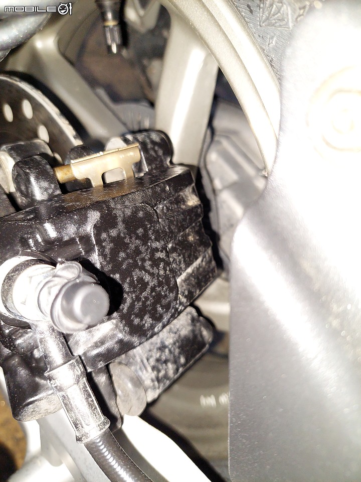 車架及卡鉗上的白斑