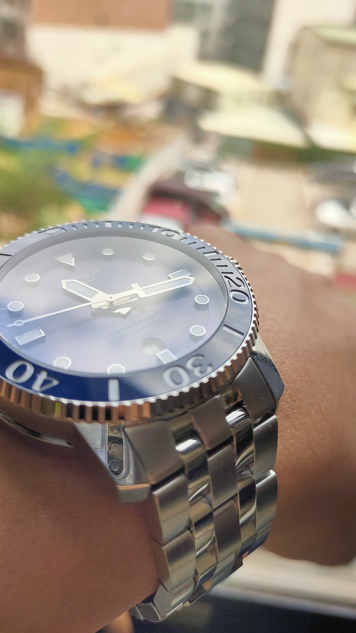 天梭Tissot seastar 1000 powermatic 80 silicium 矽游絲版本 開箱 (T1204071104101)