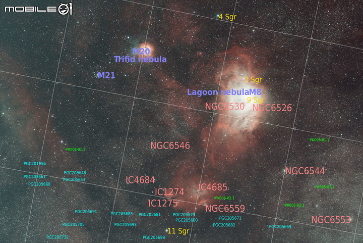 M8 礁湖星云 + M20 三叶星云