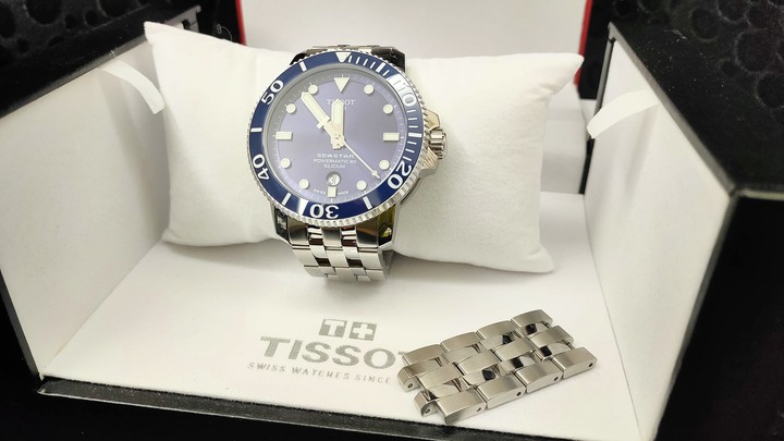天梭Tissot seastar 1000 powermatic 80 silicium 矽游絲版本 開箱 (T1204071104101)