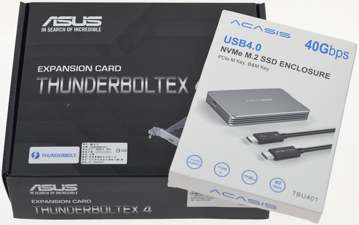 ACASIS TBU401 USB4 SSD外接盒搭ASUS ThunderboltEX4擴充卡測試