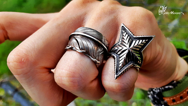 點我看大圖 Shun.silver smith-Life Feather寬版素羽銀戒