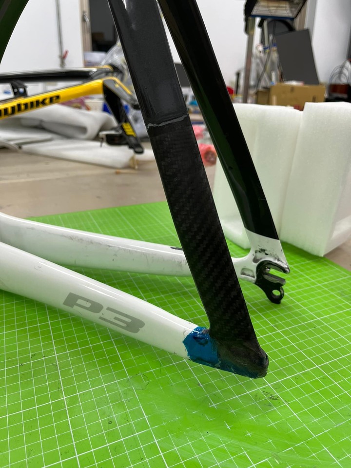 Cervelo P3 左後上管結構損壞 修復分享