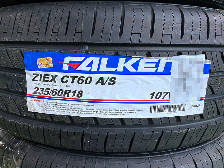 點我看大圖 【CR-V 5代新鞋分享】飛隼輪胎 FALKEN - ZIEX CT60 A/S (235 60 R18)
