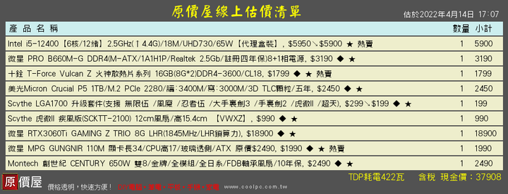新手自組電腦預算40k內