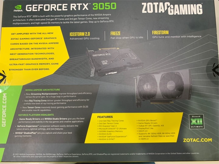 Zotac RTX3050開箱