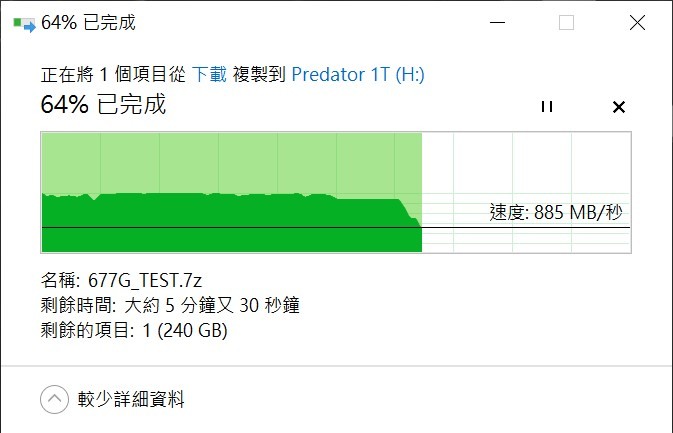 主流級價位的PCIe4-Predator GM7000 1TB PCIe4.0
