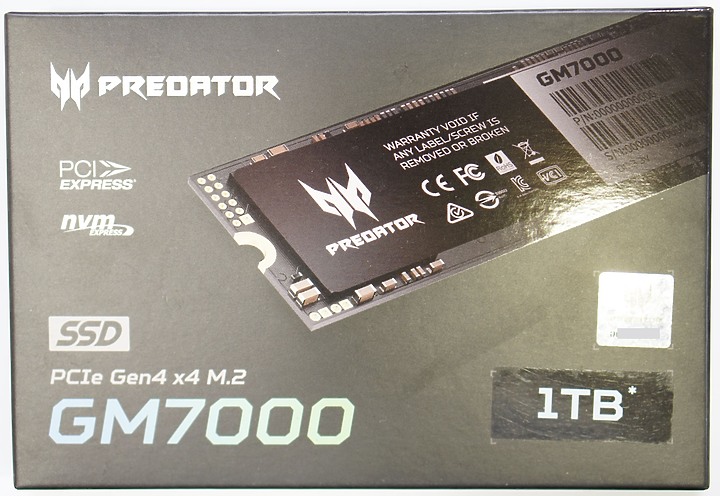 主流級價位的PCIe4-Predator GM7000 1TB PCIe4.0