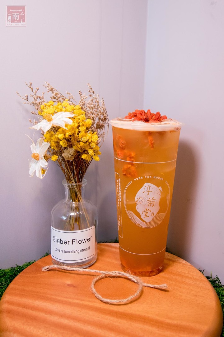 【臺南美食】主打養生的飲料也很好喝|菊花系列飲|新鮮水果飲品|有機無毒水果特調|菊花茶|木瓜鮮奶~~淳菊堂菊花茶飲專賣店