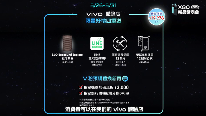 vivo X80 6/1開賣！蔡司攝力搭天璣9000台灣首發