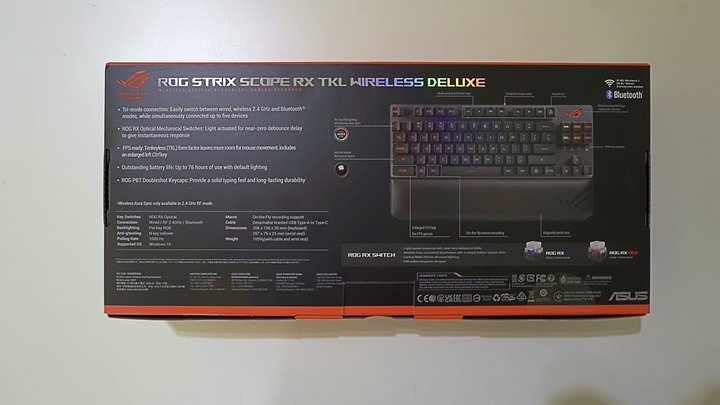 [休賢開箱]我的第一把無線鍵盤!! ROG Strix Scope RX TKL Wireless Deluxe簡單開箱