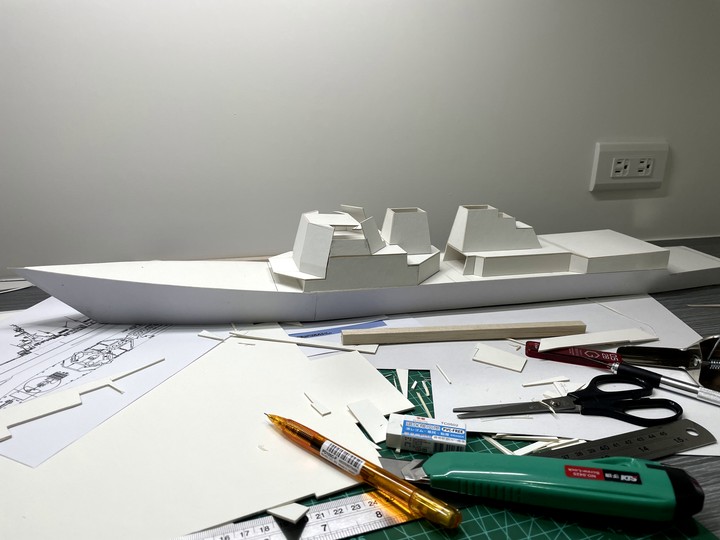 【模型分享】1/200 紙製 柏克級驅逐艦 01(艦體製造)~持續更新