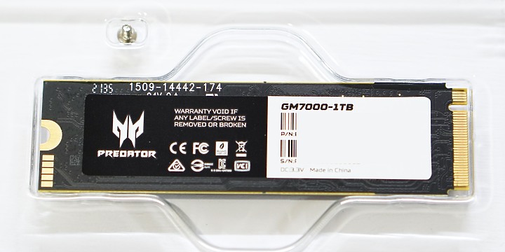 主流級價位的PCIe4-Predator GM7000 1TB PCIe4.0