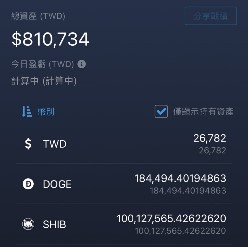買了43萬顆狗狗幣，看能漲到多少？